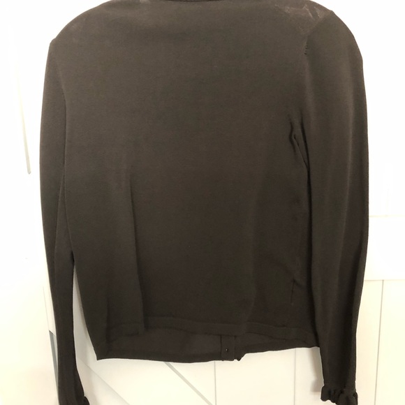 Ann Taylor small black EUC ruffle cardigan - Picture 7 of 7